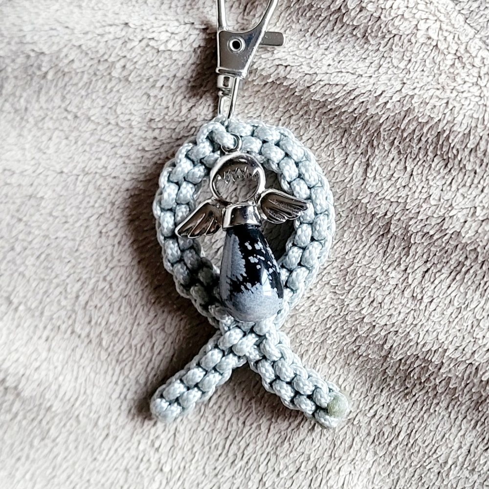 Natural gemstone Angel's watching over me clip on